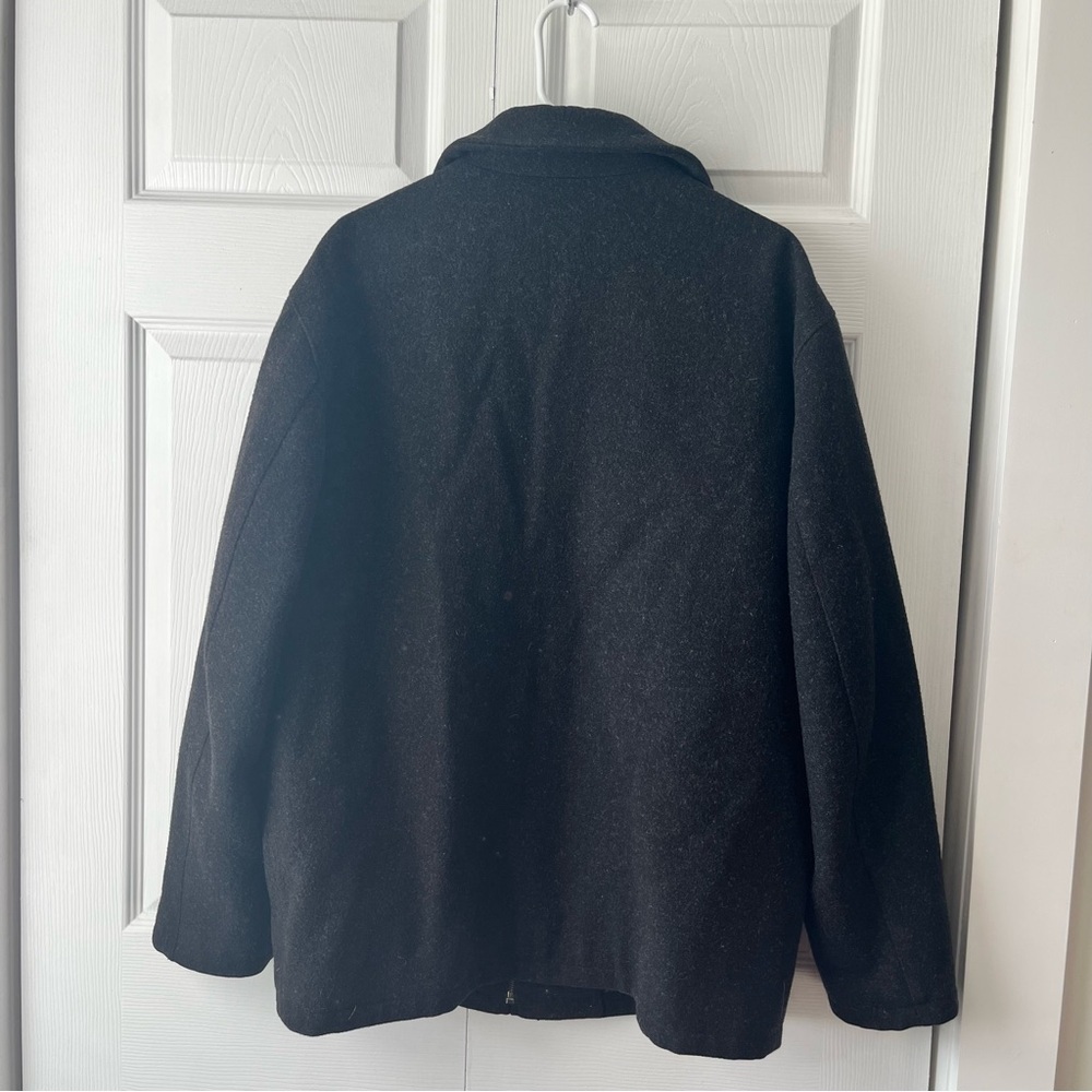 Mens Wool Blend Claiborne Zip Up Coat Size Size Medium Black - Picture 6 of 6